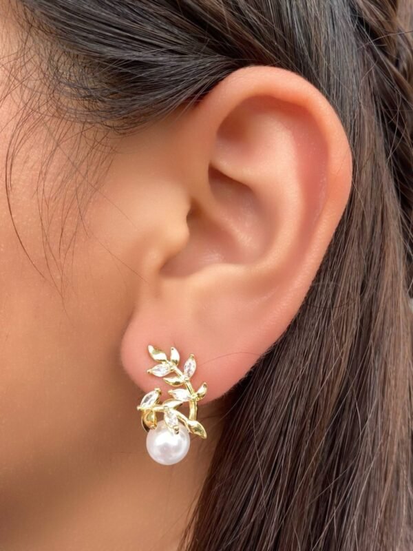 Arete Perla y Hojas - Imagen 2