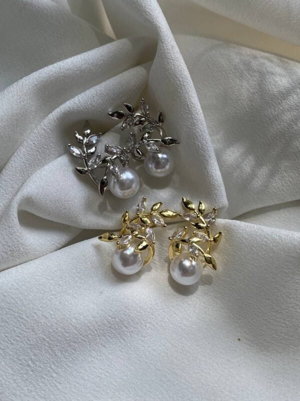 Arete Perla y Hojas